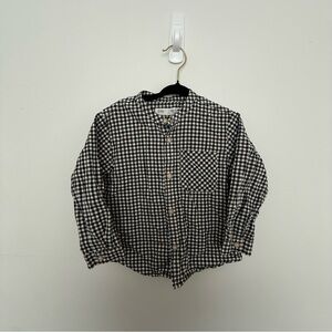 Zara Kids Checkered Shirt - Olive and dark Blue and White 2-3T